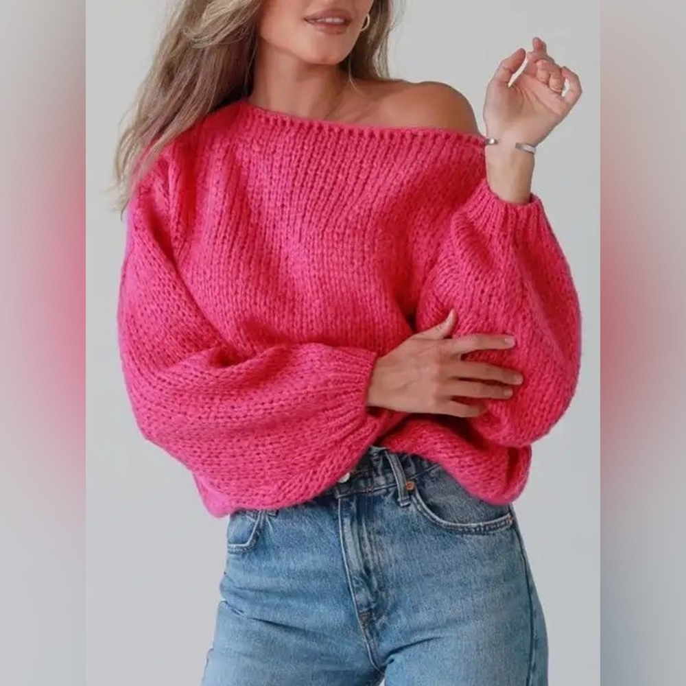 Chunky Knit Boat Neck Sweater